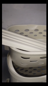 OROCAN Laundry Rack on Wheels Large Capacity Laundry Basket 2 Layer Compartment Movable Organiser