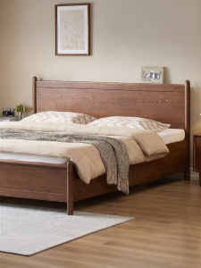 YUANSHI YUANSU | Modern Minimalist Oak Solid Wood Double Bed