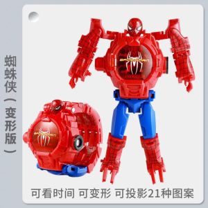 Kids Spiderman Watch for Boys 3 Years Old Cartoon Projection Transforming Glowing Timepiece Perfect for Kindergarten and Primary School Boys