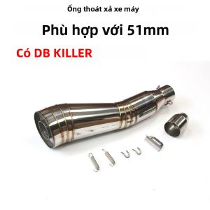 Ống Xả Xe Máy Đa Năng 51MM Slip-On Bằng Thép Không Gỉ Thiết Kế GP Dành Cho Xe Máy Được Tân Trang Lại ZX6R 500cc Với DB Killer