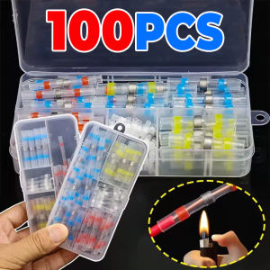 100PCS Waterproof Solder Seal Heat Connector Shrink Butt Connectors Lug Terminals Electrical Wire Car Insulated Terminal