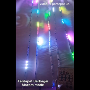 Smart LED Strip Light Running RGB 5050 5 Meter Sensor Suara APP Control+Adaptor+Remote Control