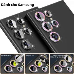 Vòng Bảo Vệ Ống Kính Kim Cương Cho Samsung Galaxy S25 Ultra/S24+ - Nắp Bảo Vệ Ống Kính Sáng Bóng Cho S24Ultra/S23 Ultra - Bảo Vệ Camera Điện Thoại Di Động