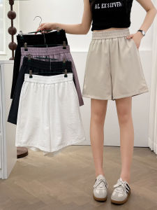Quần Short Ống Rộng Cạp Cao Mùa Hè Cho Nữ Phong Cách Hàn Quốc Giản Dị Thời Trang Quần Dài Năm Điểm Đa Năng