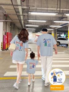 Family Outing T-Shirts Short Sleeve Cotton
