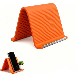 Universal Adjustable Phone Stand Portable Foldable Silicone Aluminum Holder for Live Streaming Video Recording Home
