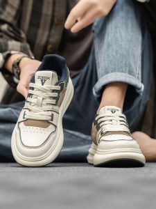 Anti-Slip Anti-Odor Casual Mens Shoes Spring Autumn Low-Top Sports Leisure Heightening Board Shoes Fashionable Korean Style