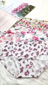 Mi Secret Celana Dalam Wanita Mid Waist Ice Silk Flower Panties Women Floral Underwear Women Spender Women SD082