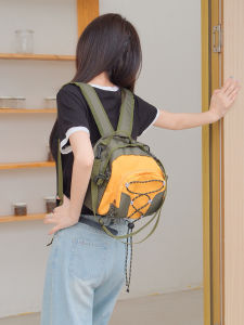 2024 ใหม่ผู้หญิง Mini Travel กระเป๋าเป้สะพายหลังน้ําหนักเบากลางแจ้งปีนเขา Mountain การท่องเที่ยวกระเป๋าสะพายคู่วัสดุสังเคราะห์ปิดซิป