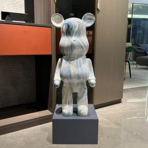 Modern Minimalist Cartoon Violent Bear Decorative Figurine Large Size Living Room TV Cabinet Money Box Handmade Resin Ornament