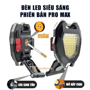 Đèn Led cod mini siêu sáng 5in1 Led Pro Max đa năng có bật lửa Pin sạc USB - Bật lửa Móc Khóa đèn pin mini led đa năng