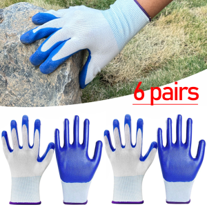 24Pairs Heavy Duty Safety Rubber Gloves for Construction Thick Rubber Gloves for Hands Protection Abrasion Resistant Anti-slip Work Gloves