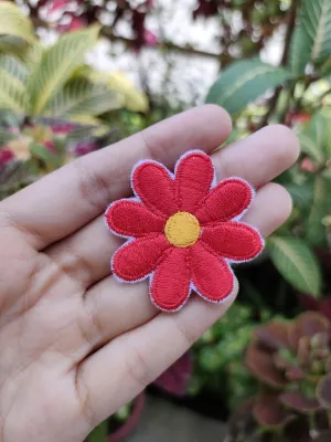 ( TINGGAL SETRIKA ) Iron Patch Bunga Melati Patch Iron Lucu Emblem Bordir Flower Bordiran Tempel Tembelan Jaket Sobek Tempelan Celana Robek Tambalan Baju Bolong Stiker Baju Sticker Kaos Lucu
