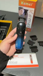 KEMEI Metal Fuselage Electric Hair Trimmer Dlc Coated Ceramic Blade 8000 Rpm Rechargeable Razor Blade Hair Trimmer KM-1741