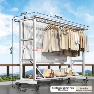 YIXUAN | Foldable Windproof Home Use Drying Rack 304 Stainless Steel