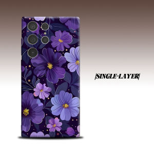 purple cosmos flower dark For Samsung Galaxy S26 S25 S24 A56 A36 Dual Layer Luxury Fashion Full Lens Protective Case