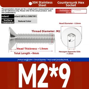 GUWANJI | 304 Stainless Steel Internal Hex Countersunk Screws