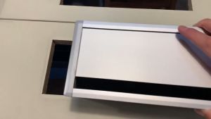 50CM SILVER GROMMET CUSTOM TOP WIRE BOX 5 HOLE LUBANG KABEL MEJA TANAM ALUMINIUM (Untuk Steker Stop Kontak Saklar ) 2 LUBANG GROMMET