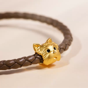 Chow Sang Sang  周生生 999 Gold Charme Yorkshire Terrier Charm for Women & Men 96400C  [Bracelet not included]