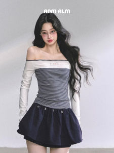 SHAOYEYAN | Off-Shoulder Striped T-shirt