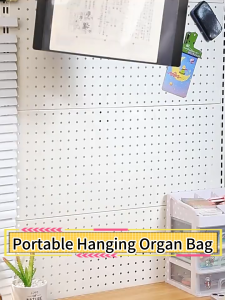 Long Hanging Expanding File Bag Portable Organ Bag File Organizer Waterproof School Office Supplies