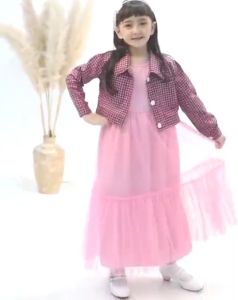 LABELLA GAMIS TUTU PESTA ANAK CEWEK USIA 5-7 TAHUN DRESS INNER TUTU FURING POLOS OUTER BALERO KATUN JEPANG MOTIF KOTAK SELENA SERIES BAJU MUSLIM BRANDED MEWAH KEKINIAN GAMIS LEBARAN CANTIK ANAK PEREMPUAN TERLARIS BISA COD