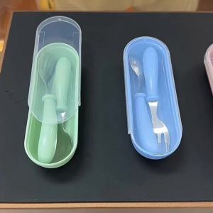 Baby Shine 2Pcs/Set Sendok Makan Garpu Bayi Stainless Peralatan Makan Set Alat Makan