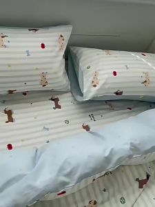 Violet | Student Friendly 2025 New Style 40S Cotton Cartoon Print Four-Piece Set