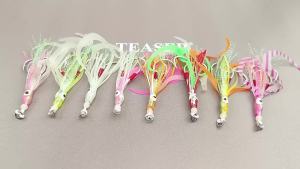 Luminous Bionic Squid Double Hook Jig Fishing Rig Slow Pitch Metal Lures Saltwater Cod Bass Sea Catch Tackle Glow Boat Bait Set