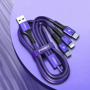 pisen | Fast Charging Triple Device Car Data Cable