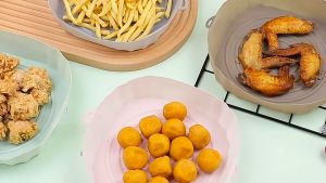 RYLA Air Fryer Reusable Silicone Pot Air Fryers Liners Microwave Oven Baking Tray Pizza Fried Chicken Basket Non-stick Pastry Pots Home Kitchen Bakeware Tool