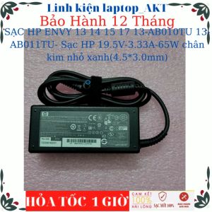 SẠC LAPTOP HP ENVY 13 14 15 17 13-AB010TU 13-AB011TU- Sạc HP 19.5V-3.33A-65W chân kim nhỏ xanh(4.5*3.0mm)