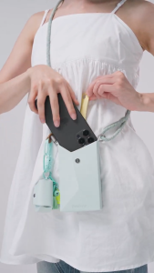 HuluBulu Follow Geometric Vertical Phone Bag for Women EVA Hard Shell Waterproof Korean Style Mini Crossbody Sling Bag