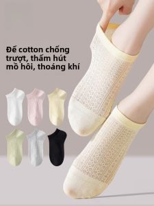 MiiOW | Tất lưới thoáng khí chống mùi cho nữ MiiOW Cat Person Thấm hút mồ hôi mùa hè Tất thuyền chống trượt bằng cotton