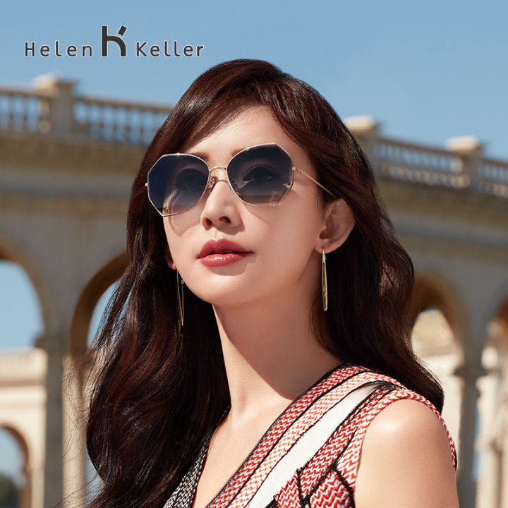 Helen Keller Sunglasses Women's Polarized UV Protection High Grade Sense to  Make Big Face Thin-Looked Trendy Ins Sunglasses H8826
