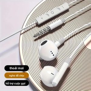 Tai Nghe In-Ear Cắm 35mm Có Tích Hợp Micrô Điều Khiển Có Dây Tương Thích Type-C Cho Hầu Hết Các Thiết Bị Âm Thanh Chất Lượng Cao