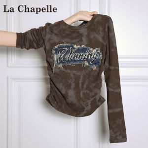 La Chapelle | Retro American Style Regular Shoulder Long Sleeve T-Shirt Slim Fit