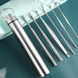 XPERO Ear Cleaner Set，Ear Wax Remover Ear Curette Spiral Ear Spoon Clean Earpick Ear Cleaning Tools Stainless Steel Earwax Remover Care Ear Cleaning