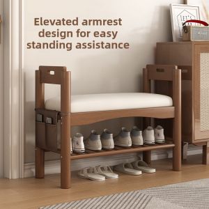 CHUJUN | Elderly-Friendly Footwear Bench with Handrails