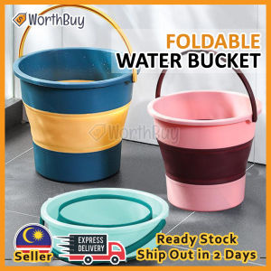 Worthbuy Foldable Water Bucket Baldi Air Baldi Lipat Tong Lipat Camping 折叠水桶 Outdoor Travel Pail