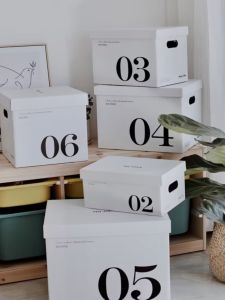Digital Paper Storage Box Clothing Organizer Box Home Use Book Box for Bedroom Living Room Study Car Dormitory Foldable