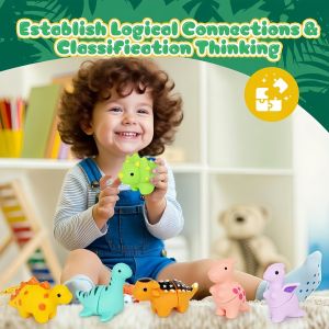 Toddler Toys Montessori Preschool Learning Activities Animal Toy for Boys Girls 10 Pcs Little People Animals Matching Games Fine Motor Skills