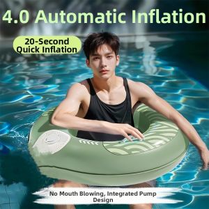 Adults Anti-Tipping High Buoyancy Inflatable Swimming Ring