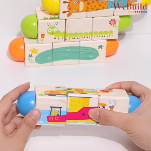 Wooden Twist Puzzle 抓握认知积木 6 months & above Kids Puzzle Educational Toy DIY Assembling Permainan WeBuild