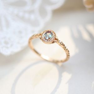 Retro Alexander Changing Color Gemstone Ring Unique Open Style Versatile Vintageinspired Korean Fashion Jewelry for Women