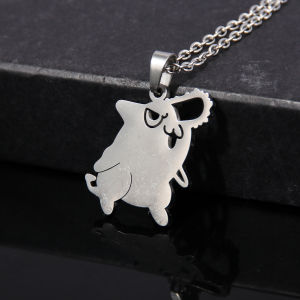 Cartoon Pochita Necklace Stainless Steel Pendant Necklace for Women Men Cosplay Jewelry Gift