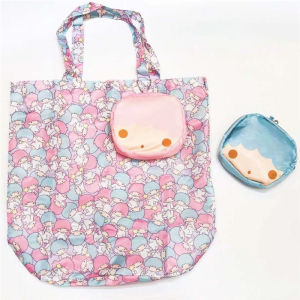 Cute Creative Meileti Big Ear Dog Foldable Shopping Bag Twin Stars Cartoon Large Capacity Eco Bag Handbag Foldable Oxford Cloth