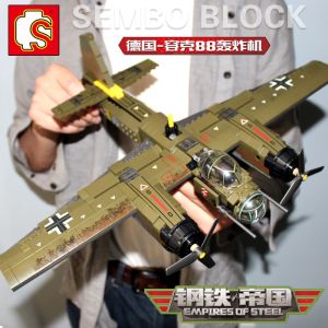 Junkers 88 Bomber Building Block Model Military Battle Aircraft P38 Assembly Educational Toys for Boys Childrens Playthings