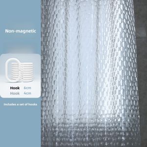 Thickened No-Drilling Bathroom Set Bath Curtain Partition Waterproof Shower Door Curtain Bathroom Decorative Functional Blind