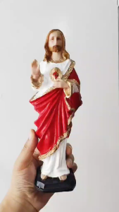 Elegant Sacred Heart of Jesus Statue 8" - High-Quality Religious Home Decor Altar  Statue Catholic Prayer